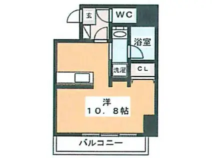 ラグゼナ浄心(ワンルーム/3階)の間取り写真