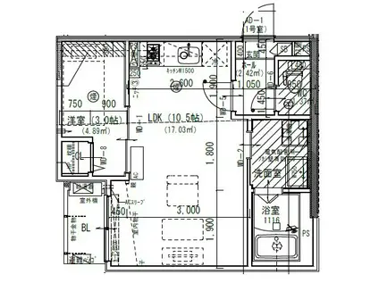 JACK ATSUTAKOSHINIV(1LDK/1階)の間取り写真