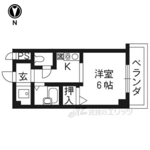 プランドール(1K/3階)の間取り写真