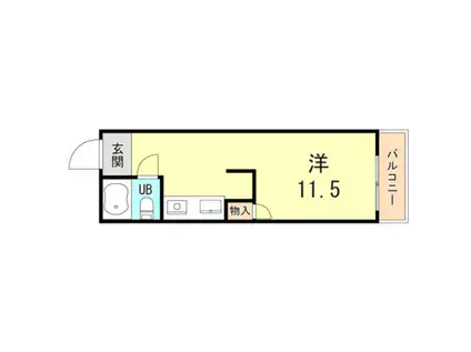 フレンドリーマンション(ワンルーム/2階)の間取り写真