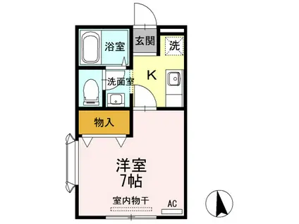 サンティエ(1K/2階)の間取り写真