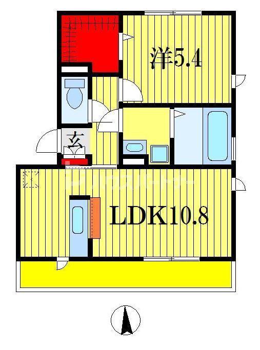 PARK HILLS MIYAKO A(1LDK/3階)の間取り写真