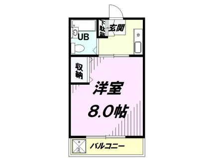 小野ハイツ(1K/2階)の間取り写真