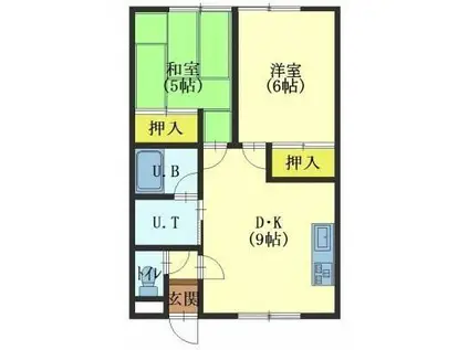 レジデンス真(2DK/2階)の間取り写真