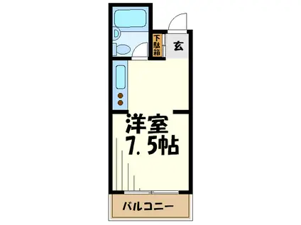 エステート調布ヶ丘(1K/2階)の間取り写真