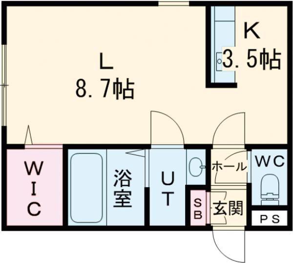 桜ハイツ相生(1K/1階)の間取り写真