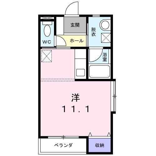 リオシャイン(ワンルーム/2階)の間取り写真