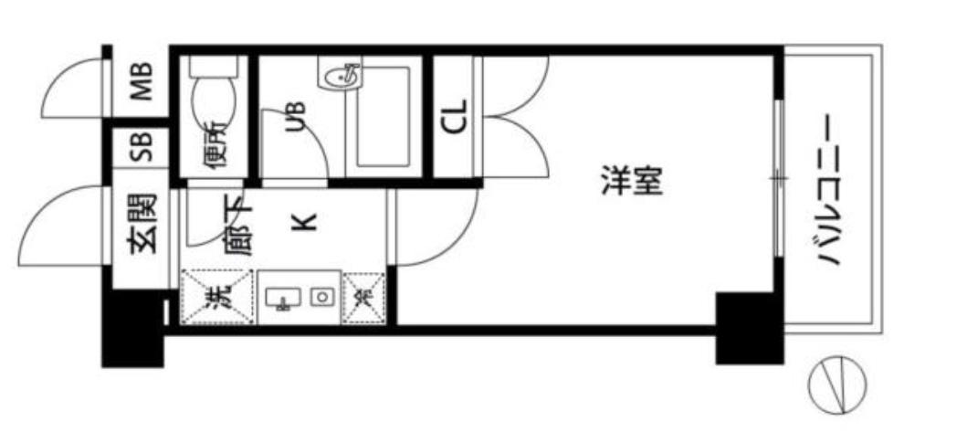 プレールカテリーナ代田橋(1K/2階)の間取り写真