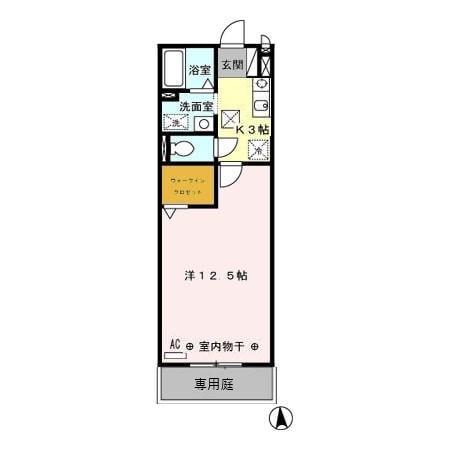 コーポアイリス(1K/1階)の間取り写真