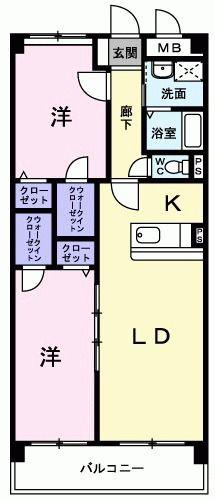 レジデンス牟礼(2LDK/1階)の間取り写真