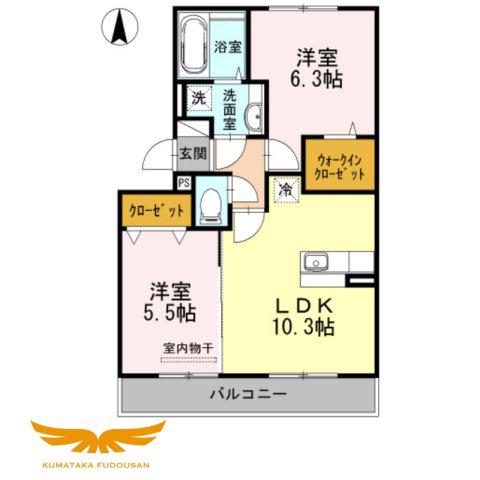 イール・ニード(2LDK/3階)の間取り写真