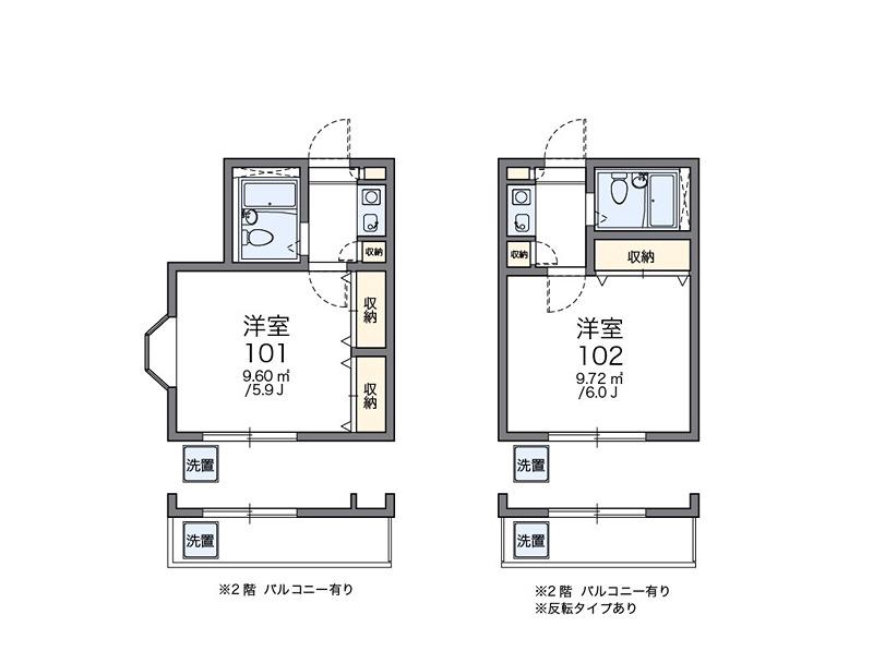 レオパレス相模原第1(1K/2階)の間取り写真