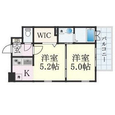GREENTRAILPARK NISHIGAWA(2K/3階)の間取り写真