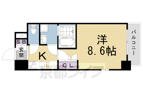 エスリード烏丸五条駅前(1K/6階)の間取り写真