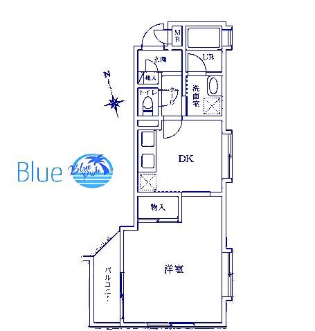 湘南ラハイナ(1DK/2階)の間取り写真