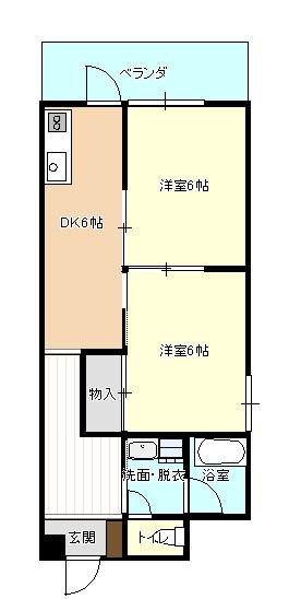 栄町サンプラザ(2DK/5階)の間取り写真