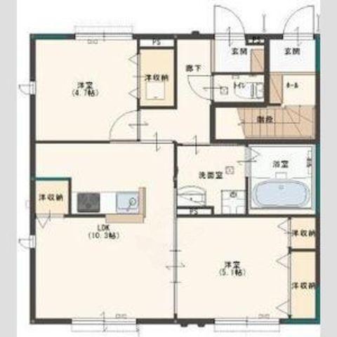 ラシーネ南山II(2LDK/1階)の間取り写真