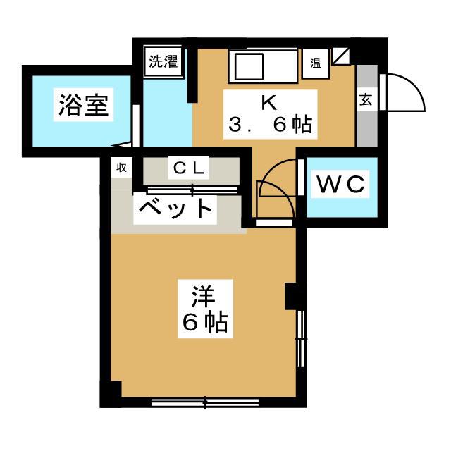 ノースルミエール(1K/3階)の間取り写真