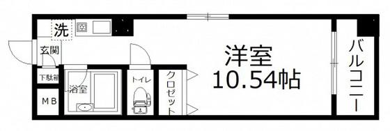 広建ビル(ワンルーム/3階)の間取り写真