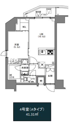 S-RESIDENCE新宿御苑(1LDK/2階)の間取り写真