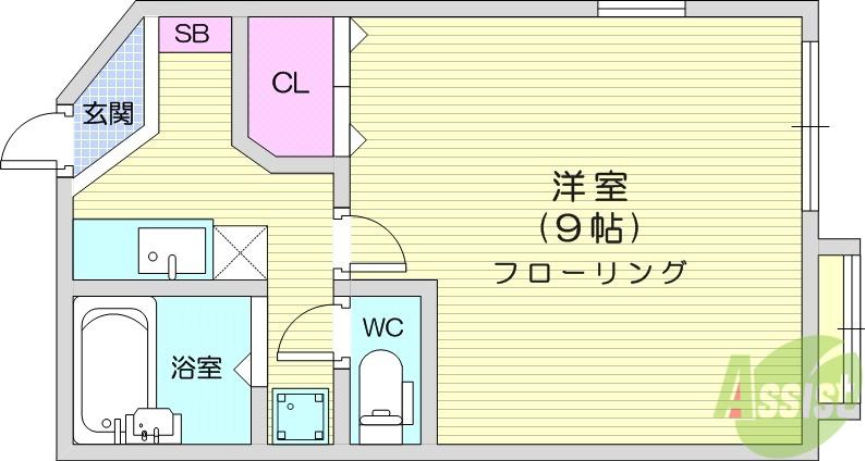 イリーナハイツ(1K/2階)の間取り写真