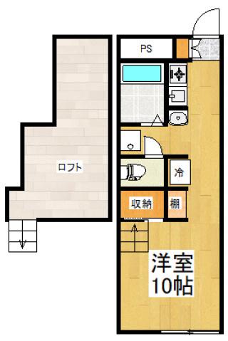 クレール小山(ワンルーム/2階)の間取り写真