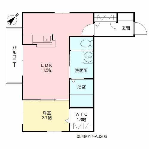 プチメゾン畑中II (1LDK/2階)の間取り写真