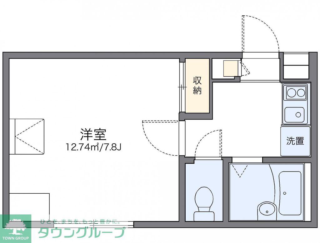 レオパレス中里(1K/1階)の間取り写真