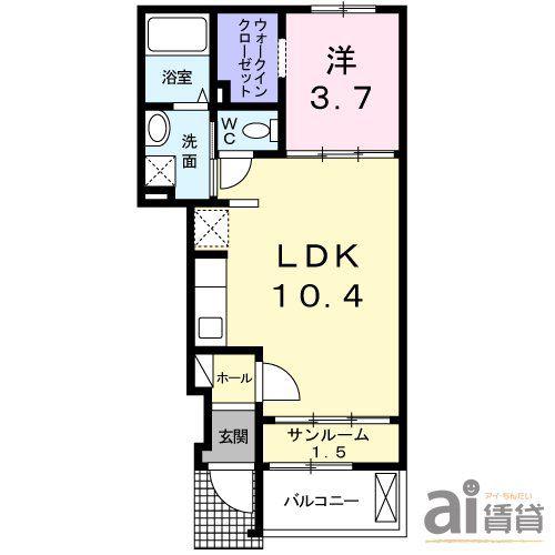 カーサ・エテルノ(1LDK/1階)の間取り写真