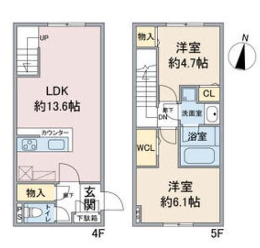CROSSROAD SASASHIMALIVE(2LDK/4階)の間取り写真