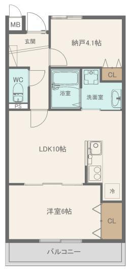 サンビルダープラス高羽ガーデン(2LDK/1階)の間取り写真