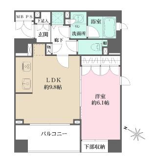 パークハウス渋谷山手(1LDK/10階)の間取り写真