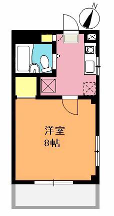 第二ふじみハイツB棟(1K/2階)の間取り写真