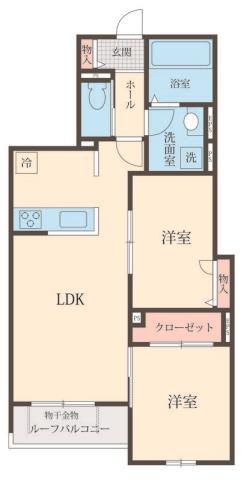 BELLE LEAD 大倉山(2LDK/3階)の間取り写真