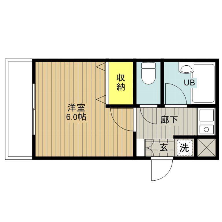 エストタウンWARABI(1K/1階)の間取り写真