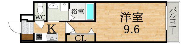 なでしこ(1K/3階)の間取り写真
