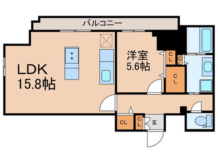 アマンE.S.K.青山(1LDK/9階)の間取り写真