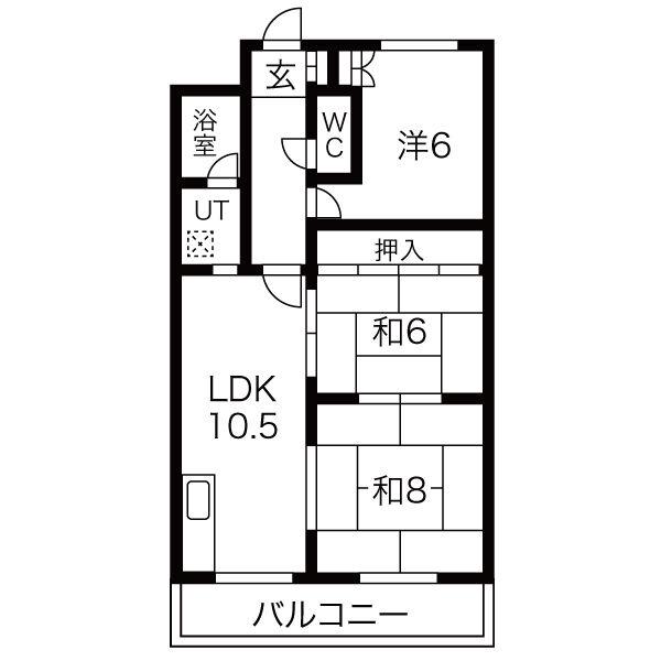 H.B NAGAKUTE(3LDK/4階)の間取り写真