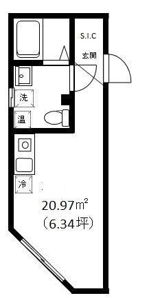 COCOFLAT王子(ワンルーム/3階)の間取り写真