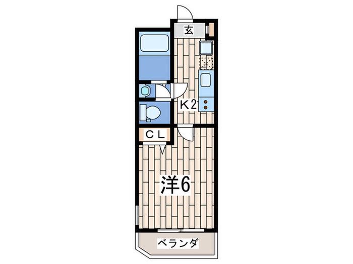 エマーレ上大岡(1K/2階)の間取り写真