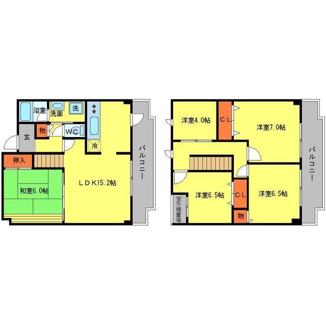 エルドラード箕面(4SLDK/2階)の間取り写真