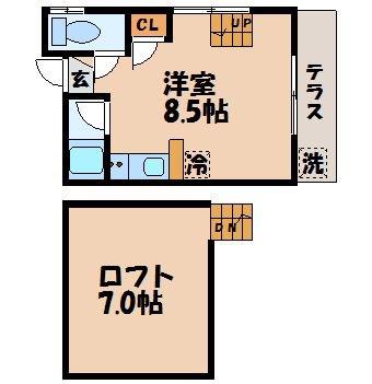 フェアリーハウス(ワンルーム/1階)の間取り写真
