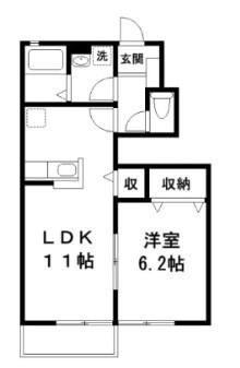 ヴェルドミール三枝(2LDK/1階)の間取り写真