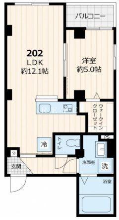 YUSHIMA KWD 7(1LDK/5階)の間取り写真