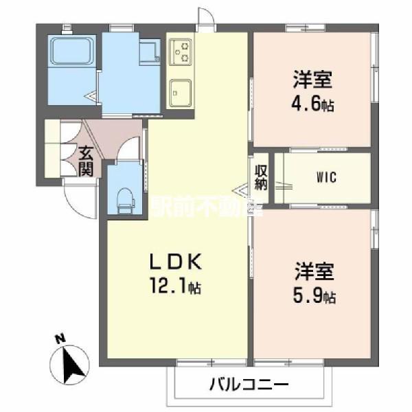 フェリース成和(2LDK/2階)の間取り写真