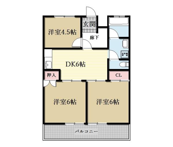FB恵方マンション(3DK/7階)の間取り写真