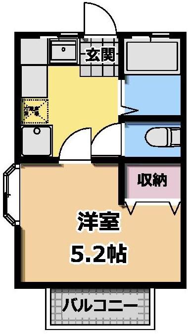 アリス木更津第一(1K/2階)の間取り写真