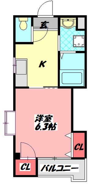 ラ リンピア(1K/4階)の間取り写真