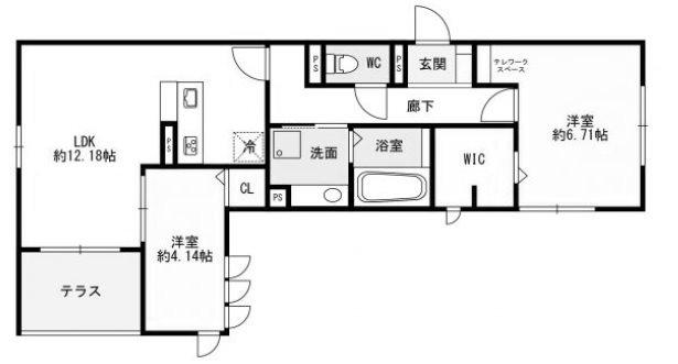 セジュール西明石(2LDK/3階)の間取り写真