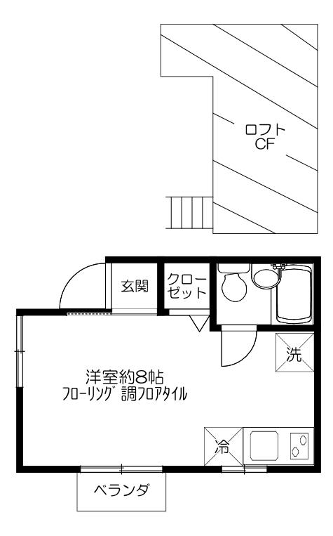 ピコ池尻(ワンルーム/2階)の間取り写真